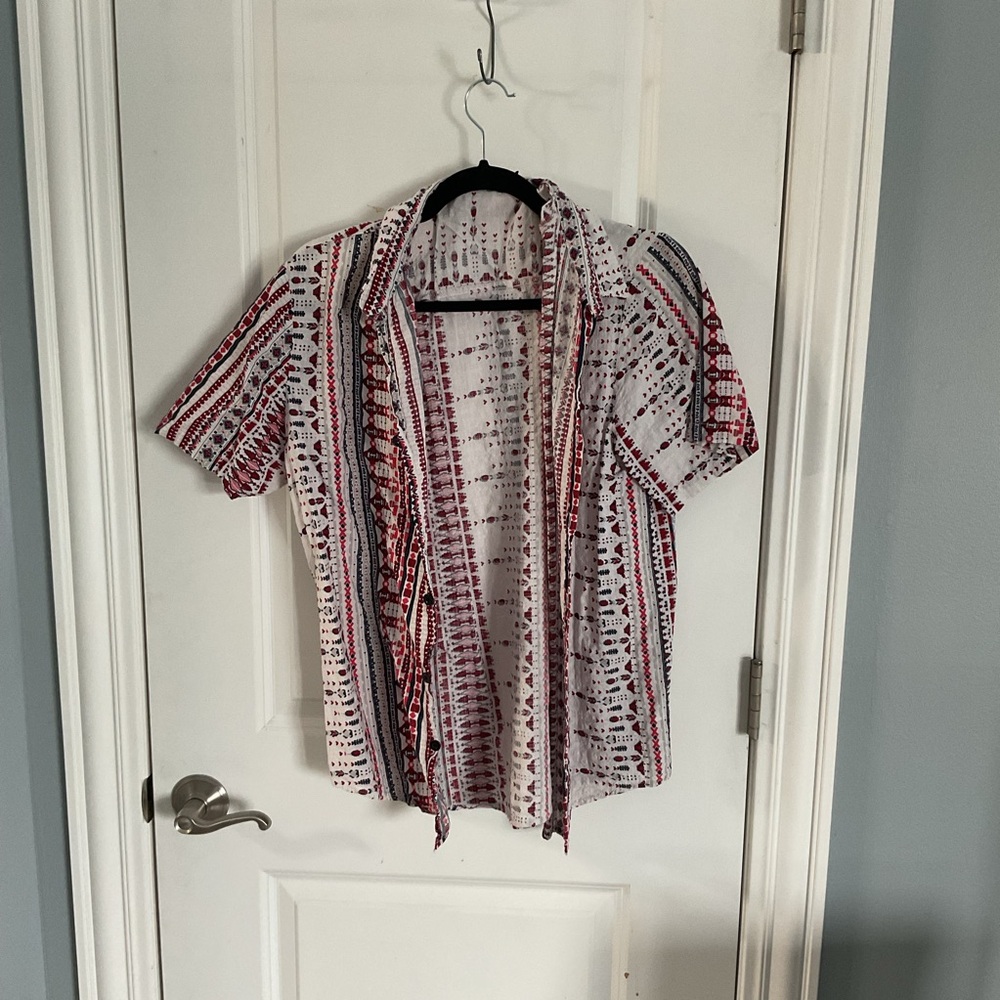 VatPave Party Pattern Button Down